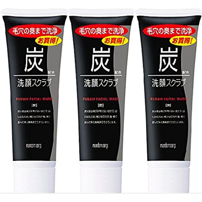 Mandom Charcoal Facial Cleansing Scrub, 3.5 oz (100 g) (3)