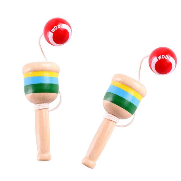 TOYANDONA Expanding Ball 2Pcs Wood Catch Ball Mini Cup and Ball Game Hand Eye Coordination Ball Catching Cup Kendama Japanese Wooden Toy Gifts for Kids Wooden Balls