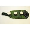 Dragonfly Embossed Moss Green Wine Bottle UpCycled as Cheese Platter Serving Tray