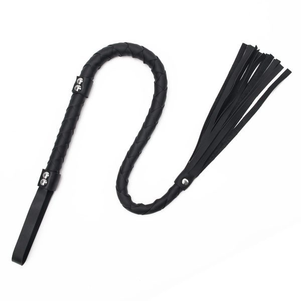 Zhichengbosi 85 cm Horse Crop, Black Faux Leather Riding Crop Outdoor Horse's Daily Training