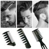 zalati Styling Comb 3pcs Wide Tooth Combs Slicked-back Style for Mens Hairstyle Home Barbershop