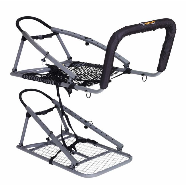 OL'MAN TREESTANDS Multi-Vision Climbing Stand, Steel Construction with 21" Wide Net Seat, Gray, One Size (COM-04)