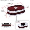 New 12" Super Flow Oval Air Cleaner Set With Washable Red Element & Chrome top