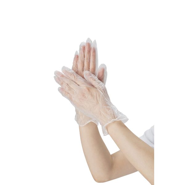 Matsuyoshi Disposable Gloves, Plastic Gloves, Powder Free, Size: S, 100 Pieces, Hospital Use, PVC Gloves, Powder Free