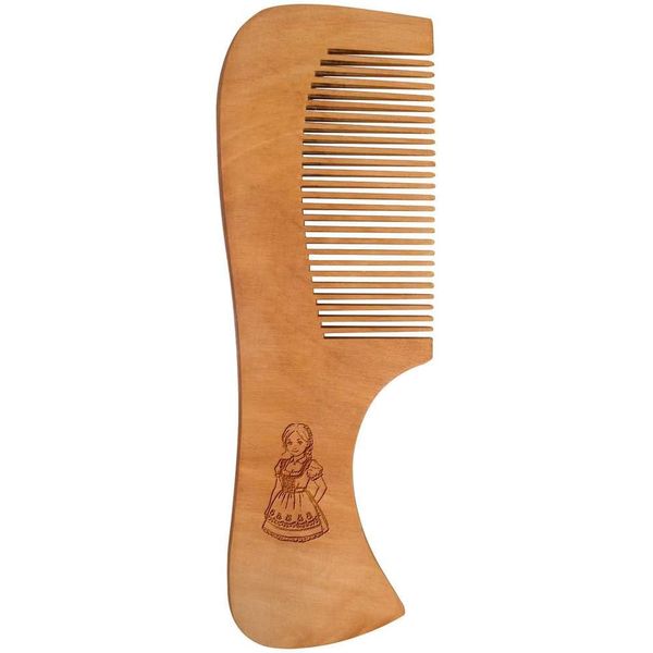 'Girl Wearing German Dirndl Dress' Wooden Comb (HA00047581)