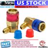 2PCS AC A/C Freon Manifold Gauge Conversion Kit High Low Quick Connector Adapter