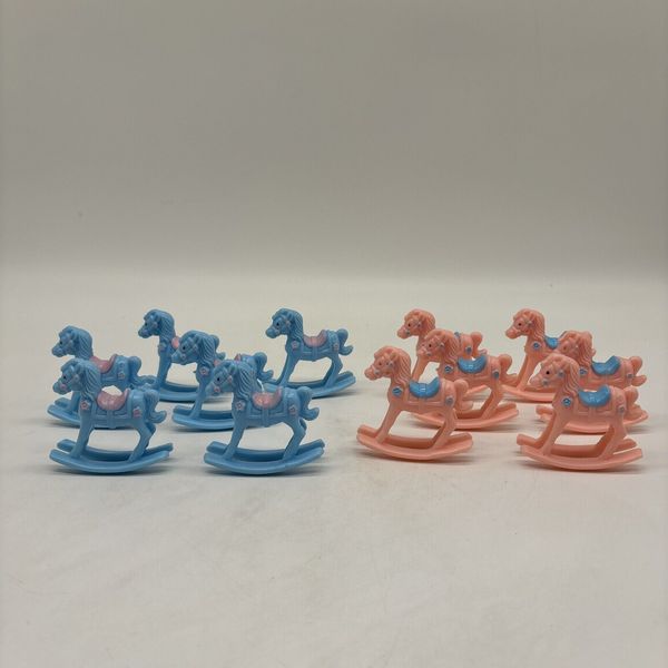 Vintage Mini Pink / Blue Plastic Rocking Horses!