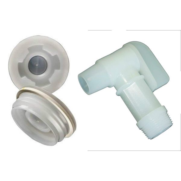 Bung Cap 2" with 3/4" Knock Out Fine Thread and Coarse Thread (Combo Pack) with Faucet for Poly Drum