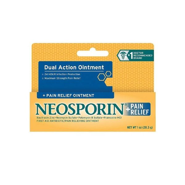 Neosporin First Aid Antibiotic Ointment Maximum Strength Pain Relief, 1-Ounce (Pack of 2)