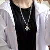 TseenYi Maple Leaf Pendant Necklace Silver Leaf Necklace