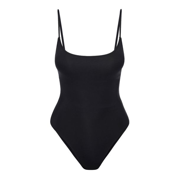 Narecte Sexy One Piece Bathing Suit for Women Tummy Control High Cut Swimsuit Black L