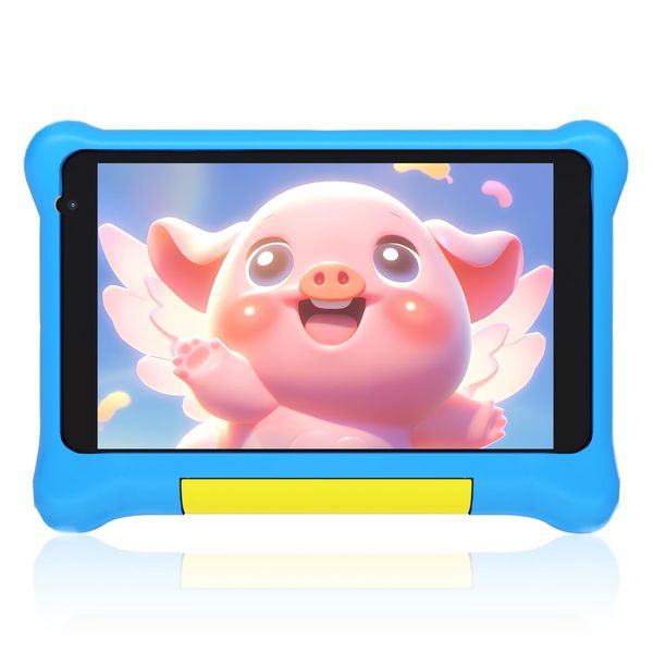 Lville Kids Tablet 7 inch, Android 13 Tablet for Kids with Quad Core, 32GB, 2500mAh, Parental Control, Kidoz Installed, HD Display, WiFi, Bluetooth,Tablet with Kid-Proof Case for Kids, Blue