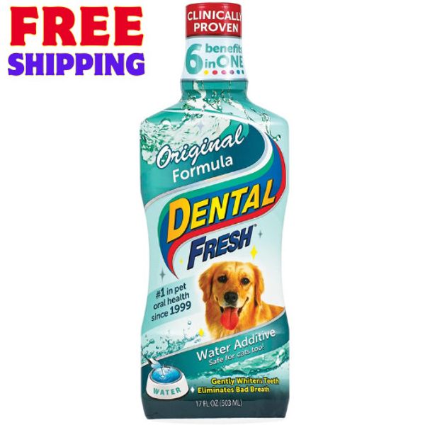 Dog Cat Dental Fresh Breath Pet Mouth Wash Teeth Gum Oral Care Clear 17 Oz