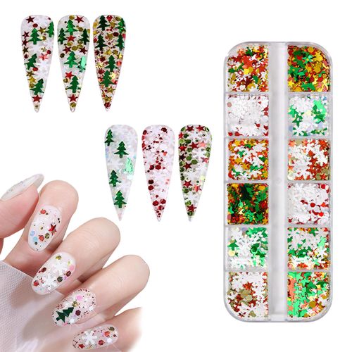 nail hologram christmas snowflake ultra thin nail sequins glitter face body makeup nail art decor parts christmas party
