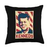 John F Kennedy JFK Retro Propaganda Throw Pillow