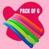Playlearn Sensory Fidget Textured Elastic Stretchy Snakes - 6 Pack