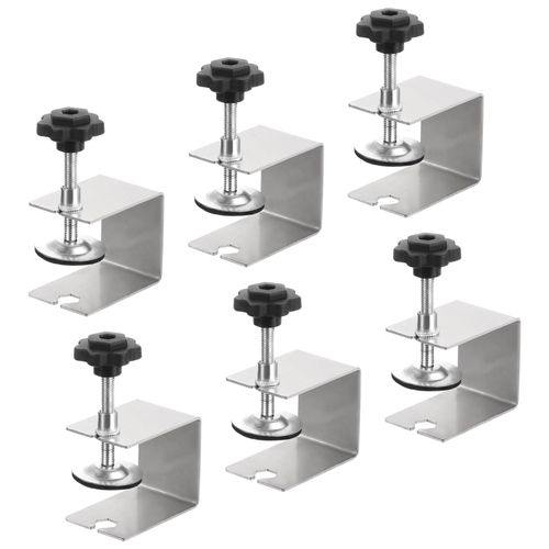 uxcell Drawer Front Installation Clamps, Stainless Steel Cabinet Jig C Clamps for Tables Desks, 6Pcs