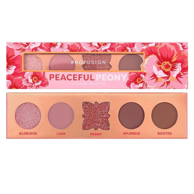 Profusion Cosmetics BLOOMING HUES - PEACEFUL PEONY 5-SHADE EYESHADOW PALETTE, PINK