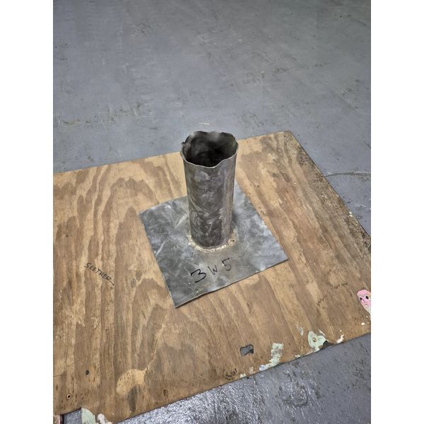4" STRAIGHT LEAD FLASHING (BASE 12X12), HEIGHT 11.5"
