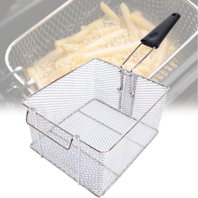 iimono117 Potato Fryer, Commercial Use, Width 69.9 x Depth 7.9 inches (175 x 200 mm), Fryer Basket, Large Capacity, Stainless Steel, Small, Commercial Use, Home Use, Fryer, Oil Strainer, Frying