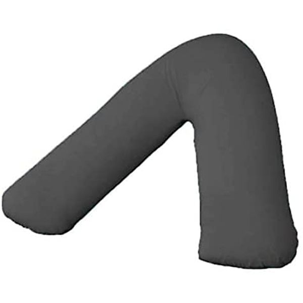 Comfy Nights Plain Dyed Polycotton V-Shaped Pillow Cases/Covers (Charcoal)