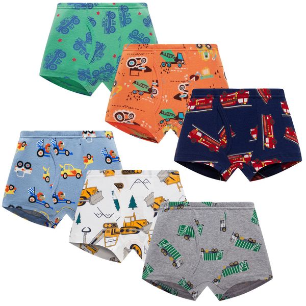 Boboking Little Boys Boxer Briefs Dinosaur Truck Shark Toddler Underwear Multicolor 5/6yrs