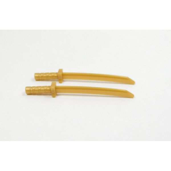 LEGO Lot of 2 Pearl Gold Katana Sword Weapon Minifig M3