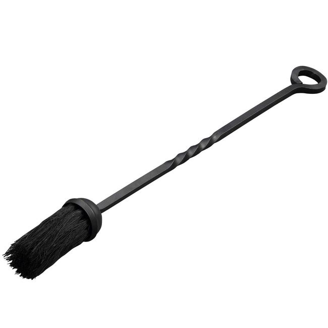 Fireplace Tools Poker Shovel Brush Tongs Fork Chestnut Roaster Black Cast Iron Fireside Companion Set (Brush)