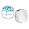 Personalised Blue Floral Compact Pocket Mirror Any Name Initials Custom Monogram