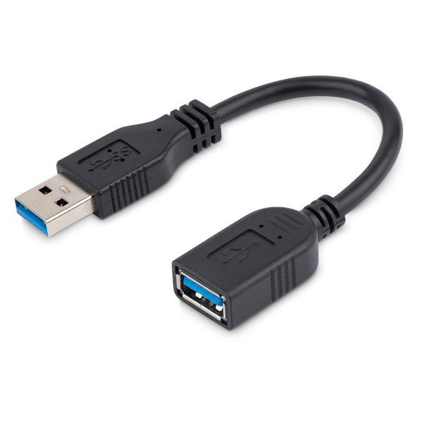 StarTech.com 15cm USB 3.0 Verlängerungskabel - USB 3 Typ A Kabel Verlängerung - Stecker/ Buchse - Schwarz