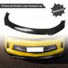 For Chevy Camaro SS Glossy Black Front Bumper Lip Splitter Spoiler Dual-Layer