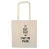 Flox Creative Tote Bag Keep Calm Carry on Baking Natural