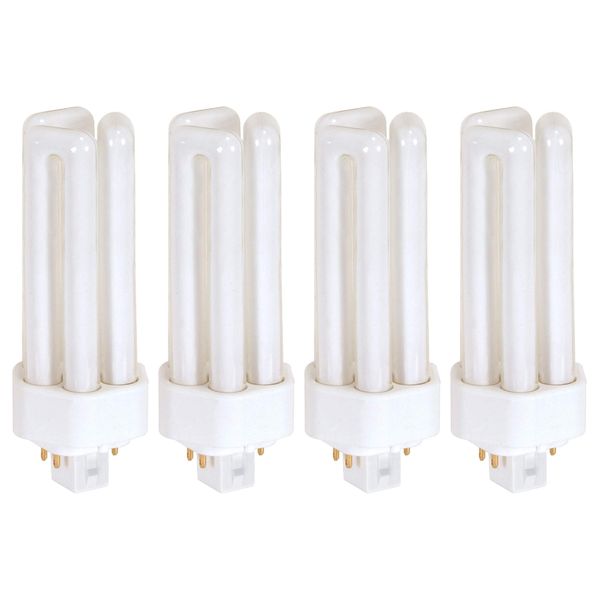 KOR (Pack of 4) PL26W/3U/4P/5000K - 26 Watt Triple Tube - GX24Q-3 (4 Pin) Base - 5000K Bright White - Compact Fluorescent Light Bulb.