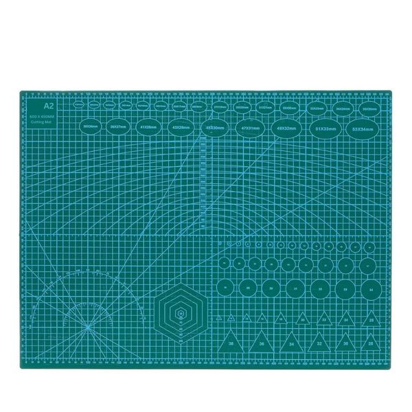 Garden Mile Green Self Healing Anti-Slip Cutting Mat - Triple-Layered Blade-Resistant Core High-Density Angle Metric with Pre-Printed Grid Lines for Accurate Cutting Crafting - (A2)