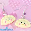 bluebubble KAWAII CAFE Happy Dumpling Dangle Earrings on Gift Card