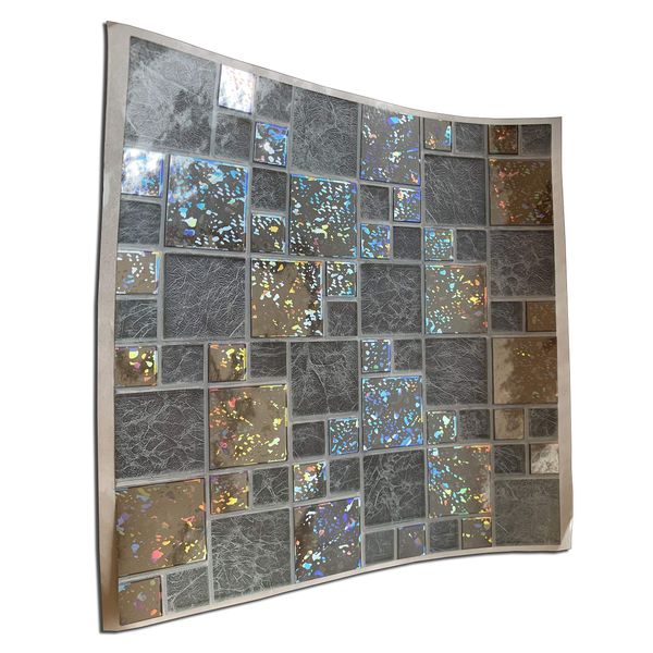 32 Glitter Silver Chrome Kitchen Bathroom Tile Stickers Transfers 15 x 15 cm 6 x 6 inches Thin Foil Tile Transfers Kitchen Tile Stickers