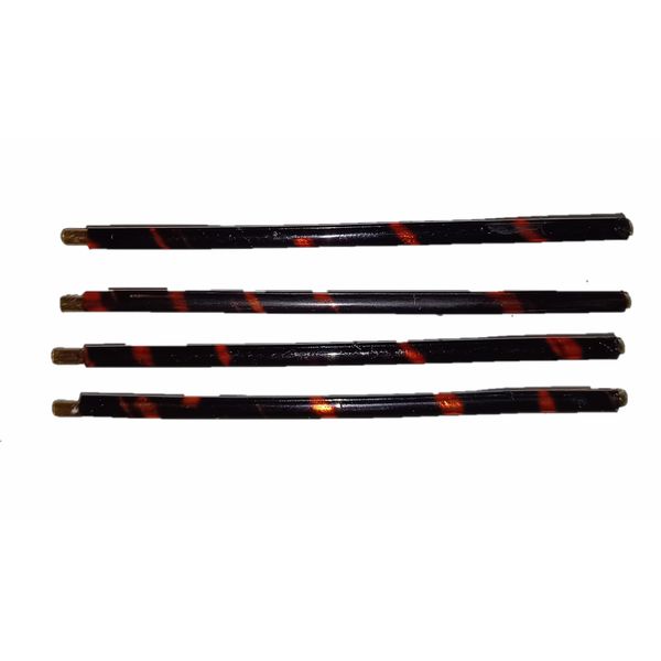 Caravan Four (4) Tortoise Shell Covered Metal French Bobby Pins Two (2) Pairs