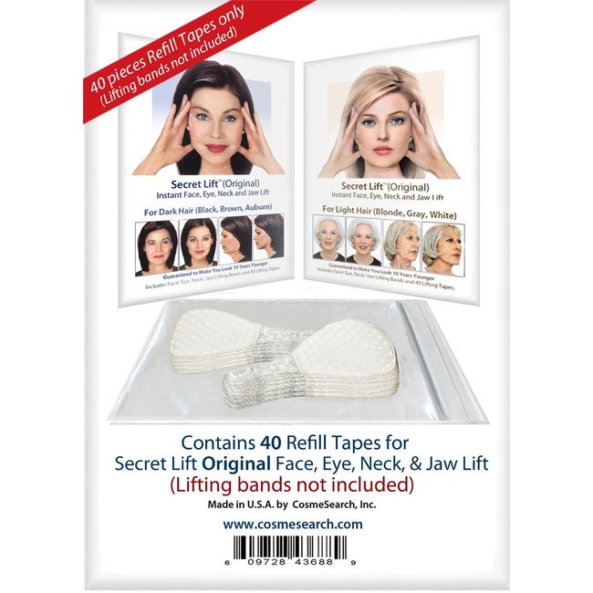 Instant Face Lift and Neck Lift Secret Lift Tapes Refill 40 Piece Set! Facelift