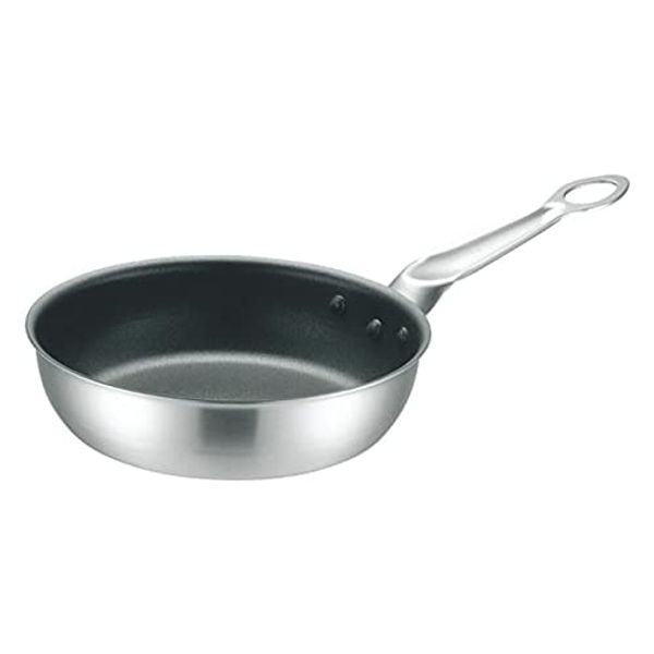 本間 Productions Frying Pan Silver Size 27 cm Induction Maestro Deep Frying Pan (Pan Frying)/27 cm 20627