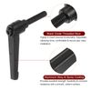 sourcing map 8pcs Adjustable Clamping Lever Handles M8 x 40mm Male Thread Bolt Knobs Rotating Screw Locking Quick Release Ratchet Push Button Handle, Black