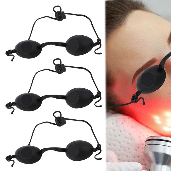 Sunbed Goggles,3pcs Tanning Goggles for Sunbeds,Sunbed Glasses,Sunbed Eye Protection,Sunbed Goggles UV Protection in ILPL UV Infrared Led Red Blue Light Hard Wavelength Home Beauty Clinic Salon(Black)