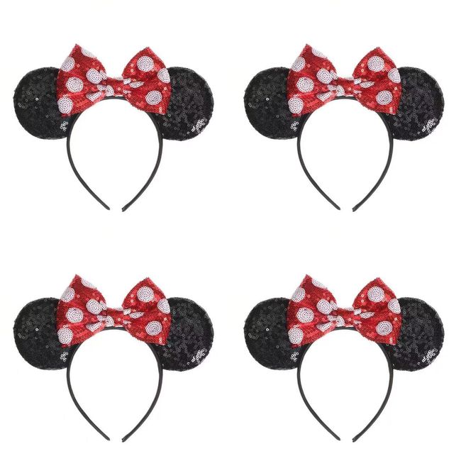 Purple Myrtle Family Set of 4 Mouse Ear Headbands for Girls, Groups, Moms, Grandmas, Women’s and More. Great Girl Group Set of Mouse Ears for Travel, Group Photos. Affordable Mouse Ear Set!