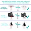 Borju Light Socket Extender [2-Pack], 4.5 Inch Light Socket Extension, 360° Adjustable Light Socket, White
