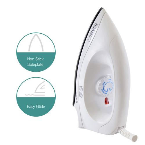 Homelife for easy living Coral X-15 1200w Dry Iron/Non-stick Soleplate/Variable Temperature Control / 2m Long Cord / E7051 / White