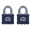 Squire 35T Henry Stronglock Open Shackle Double Locking Keyed Padlock Twin Pack, Blue, One Size