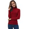 Red Long Sleeve Mock Turtleneck Stretch Slim T Shirt Layer Top Red Medium