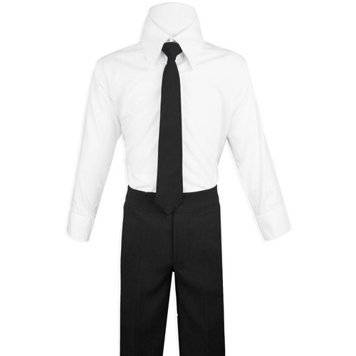 Black n Bianco Boys Black Tuxedo Suit with Tie Young Boys Youth Size 8