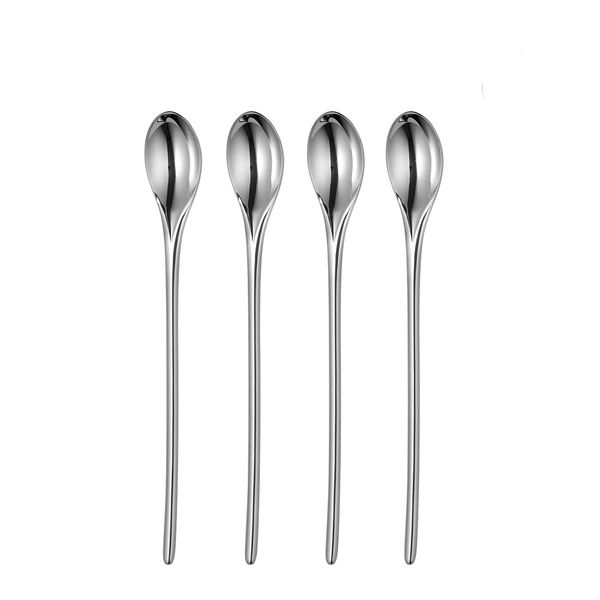 Robert Welch Bud Bright Cutlery Long Handled (Latte) Spoon, Set of 4. Made from Stainless Steel. Dishwasher Safe.