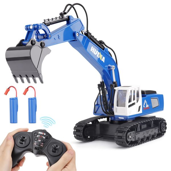 Remote Control Excavator Toys for Boys - PREBOX Rc Excavators Metal Shovel for Kids Age 4-7 8 9 10 Year Old, Birthday Gifts Ideas, 1/18 Scale 2.4Ghz