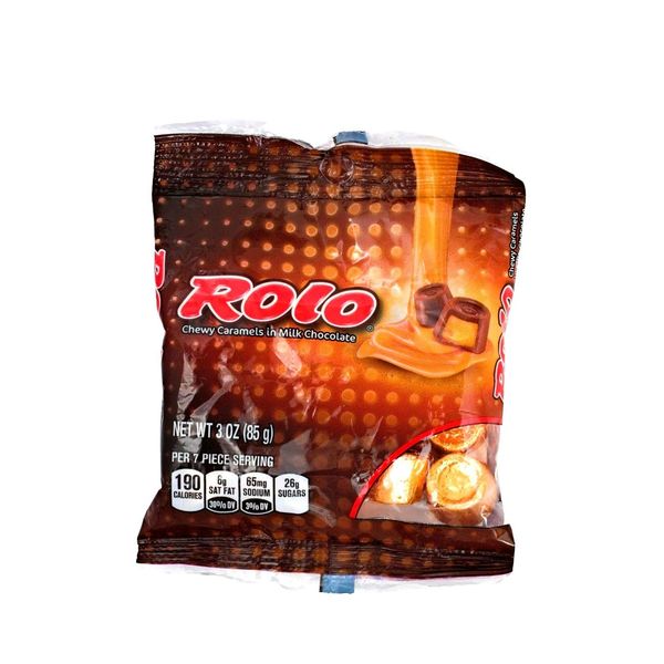 Hershey (1) Bag Rolo - Chewy Caramels in Milk Chocolate - Individually Wrapped Candy Pieces - Gluten Free - Net Wt. 3 oz